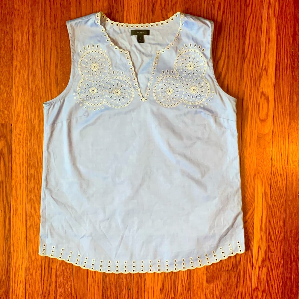 J.Crew sleeveless embroidered top